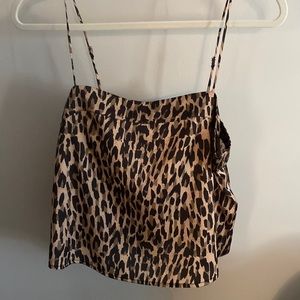 Urban outfitters satin cheetah tank top